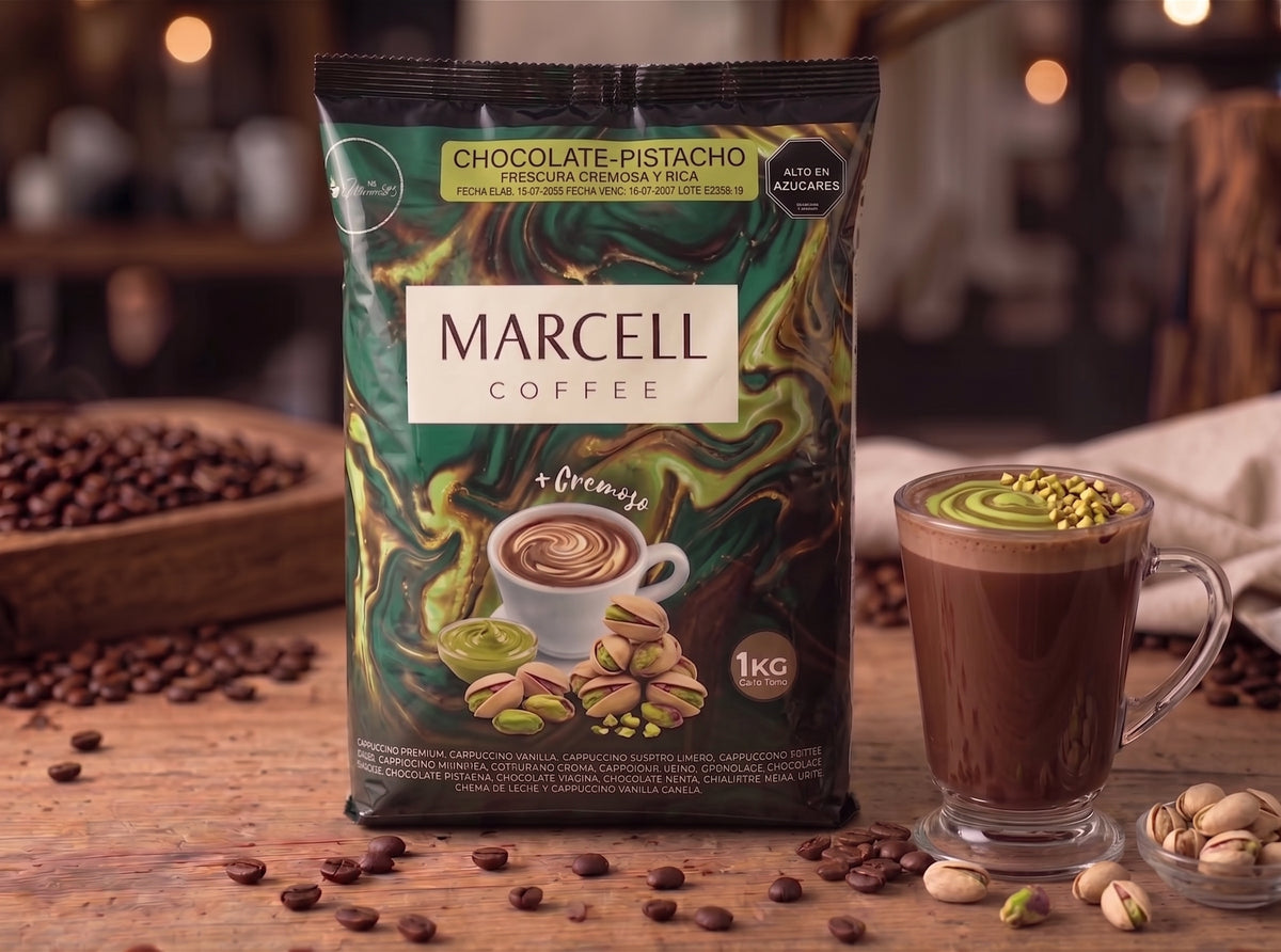 Chocolate Pistacho Instantáneo para Bebidas Calientes
