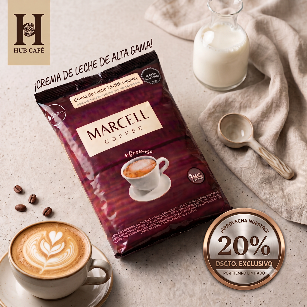Crema de Leche Marcell Coffee - 20% Descuento Exclusivo por Tiempo Limitado